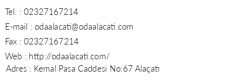 Oda Alaat Hotel telefon numaralar, faks, e-mail, posta adresi ve iletiim bilgileri